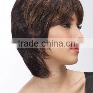 Custom Made Highlight Color Hair Wig, Mother Wig, Synthetic Short Wigs thumbnail-1