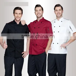 Unisex Long and Short Sleeve Coat Catering Jackets White Chef Uniforms thumbnail-1
