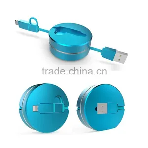 Convenient Multi-color Fashionable 2 in 1 Usb Great Quality Stretching Data Cable thumbnail-1