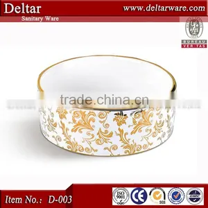 Sanitary Ware Made in China, Modern Bathroom Vanity With Gold Flower Picture, Coloured Bathroom Basins for Sale thumbnail-2