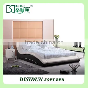 Bedroom Furniture Type and Modern Appearance Vague Leather King Size Bed Black DS-1008 thumbnail-1
