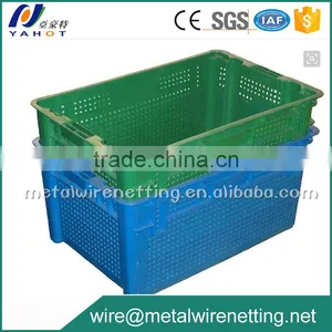 Patent Design Mesh Vented Plastic Fruit Vegetable Crate Turnover Basket thumbnail-1