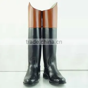 FORMAL FOX HUNTING ENGLISH DRESS BOOTS TAN CUFF TALL LEATHER thumbnail-1