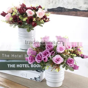 New Artificial Flowers Silk Bouquets of Roses Home Interior Decoration Flower thumbnail-4