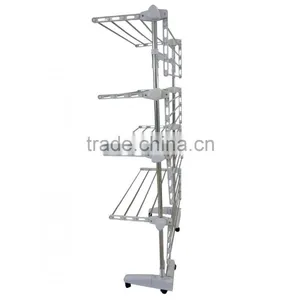 Clothes Airer - 4 Tier Foldable Laundry Drying Clothes Rack Stainless Steel thumbnail-3