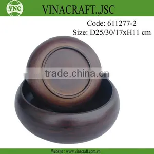Dark Brown Spun Bamboo Food Container for Kitchen thumbnail-1