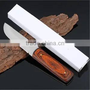 Wood Handle Multi Purpose Outdoor Survival Knife, Straight Edge Fruit Knife thumbnail-3