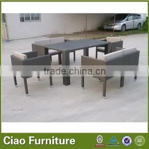 2014 New Style PE Rattan High End Garden Dining Table With Chairs thumbnail-2