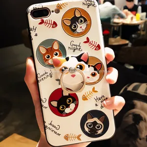 Cartoon Cell Phone Case Silicone Mobile Phone Cases for IPhone7/7Plus/6/6s/6plus/6splus With Finger Ring Stand Holder thumbnail-3
