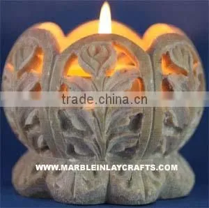 Stone Candle Stand, Stone Candle Lamp, Stone Candle Holder thumbnail-1