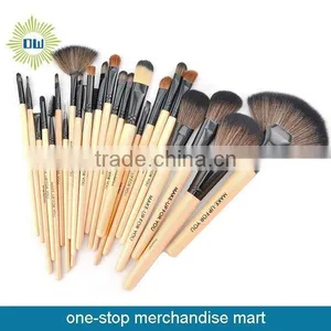 Wooden Handle Nylon Hair 24pcs Make up Brush Set With OEM Design thumbnail-4