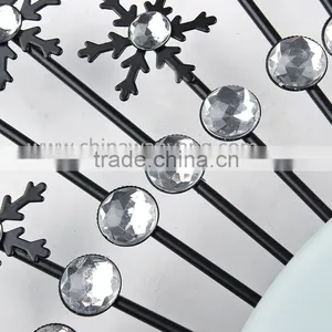 Home Decoration Metal Wall Digital Clock Snow Flower thumbnail-3