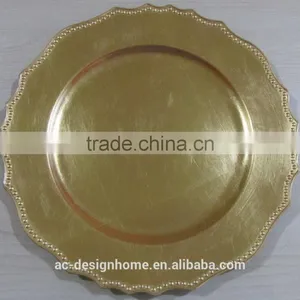 GOLD FOIL PP PLASTIC CHARGER PLATE thumbnail-1