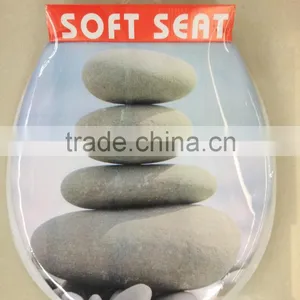 Printed Color PVC Adult Soft Toilet Seats / WC Seat Flowery Color Soft Toilet Seat Lid thumbnail-2