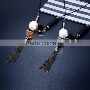 Geometric Necklace Assorted Irregular Pattern Beads Chain Necklace Chain Tassel Long Sweater Necklace thumbnail-5