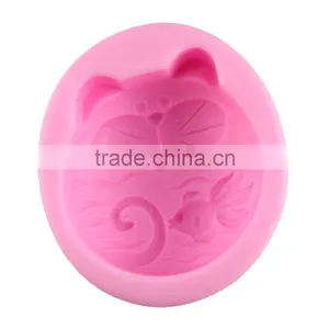 Food Grade Silicone Mold DIY Handmade Soap Mold Art Soap Mold Cake Decoration - Cat and Fish 1688 Agent thumbnail-3