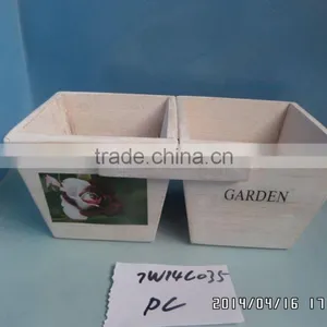 Wooden Flower Pot Planters With Handle for Garden Home Decoration thumbnail-5