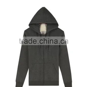No Pockets Plain Slim Fit Wholesale Zip Hoodies thumbnail-1