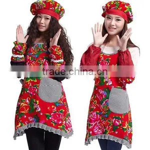 Personality Printing Work Han Edition Cotton Apron, ms Hotel Restaurant Tea Salon Supermarket Apron thumbnail-2