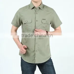Summer Men Shirt 2015 100% Cotton Half Sleeve Shirt Outdoor Shirt for Men Sports Shirt thumbnail-4