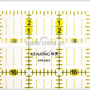 Kearing Chinese Factory Price OEM Inch Scale Acrylic Quilting Ruler, 18'' * 3'' Patchwork & Quilting Rulers # KPR1803 thumbnail-3