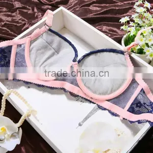 Sexy Hot Push up Underwire Transparent Lace Bra thumbnail-4