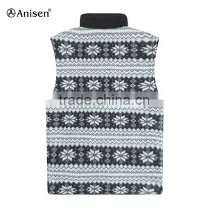 Bulk Wholesale Custom Printing Pattern Fleece Men Vest thumbnail-2