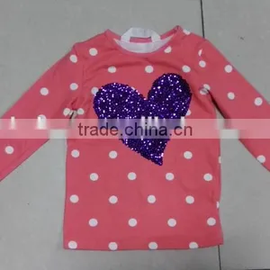 Yiwu Stocks Lots Girl's Most Popular Long Sleeve Pink T-shirt thumbnail-1