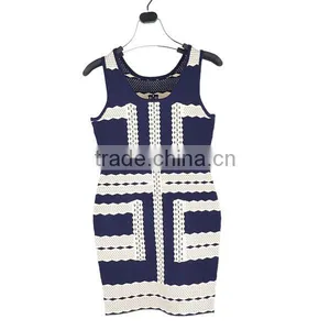 2014 Spring Summer Jacquard Sleeveless Knitted Dress thumbnail-1