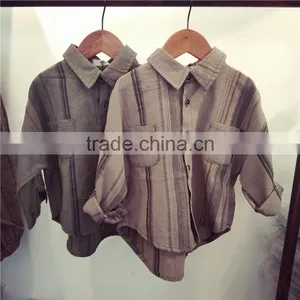 Baby Shirt 2-7 Years 2017 New Wholesale Cotton Autumn Plaid Kids Shirts thumbnail-1