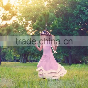 Flower Girl Dress Vintage Boho Dress Junior Twirling Bridesmaid Dress thumbnail-5