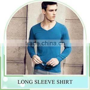 New Fashion Slim Fit T Shirt for Men ,tight V Neck Long Sleeves Shirt Manufacturer thumbnail-3