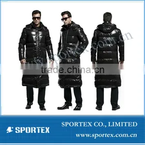 Mens Snow Jacket Wintress Long Puffer Jacket Men's Winter Down Hooded Long Puffer Jacket Coat thumbnail-1