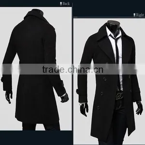 2016 Factory of Men's Long Style Woolen Coat Man Wool Blend Coat Men Wool Overcoat thumbnail-4
