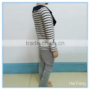 OEM Custom Children Girls Long Sleeve T Shirt, Cotton Bowknot Round Collar T Shirt, Stripe T Shirt thumbnail-4
