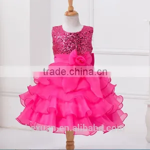 Nonsleeve One Piece Kids Long Lace Dress Children Girls Colorful Lace Dress thumbnail-2