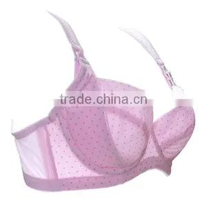 High Quality Breathable Dot 3/4 Cup Ladies Cotton Nursing Bar thumbnail-6