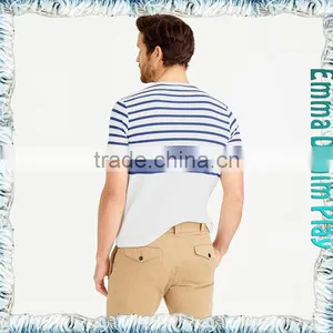2017 Men's Customized Design Printing Striped Round Neck Tee Shirts thumbnail-2