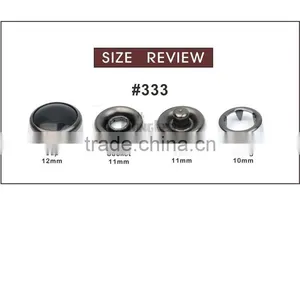 Metal Brass 12mm 4 Part Buttons Black Pearl Prong Snap Button Fastener Black Nickle / Gun Metal Color #333 thumbnail-3