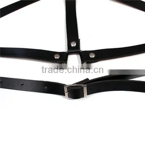 Real Leather Crossover Adult Suspenders Black thumbnail-2