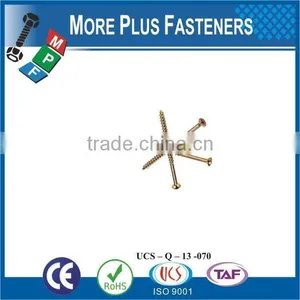 Made in Taiwan High Quality Yellow Zinc Coated Wood Screws Self Tapping Screw thumbnail-1
