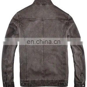 2015 Lastest Fashion Mens Hot Selling Garment Dye Leather Jacket thumbnail-3