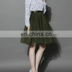 Mesh Tulle Skirt in Olive thumbnail-1