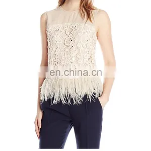 China Top Factory Cheap Price Top Girl Sexy Hot With Hem Feather thumbnail-2