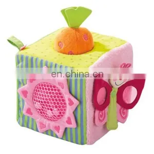 Soft Materails Plush Cube With Insert Toys for Baby Safety Education and Pratice Toys thumbnail-1