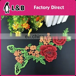 B-017 Collars Lace Designs in Stock Floral Embroideried Neck Lace Polyester in Pair Collar Lace thumbnail-2