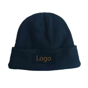 Joy Fashion Hat Supplier Custom Logo Winter Polyester Polar Fleece Beanie Hat thumbnail-1