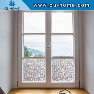 H4206 Opaque Frosted Static Window Film Cling Self Adhesive Privacy Glass Stickers thumbnail-1