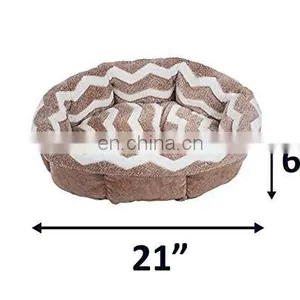 High Quality Round Pet Bed Soft Plush Fabric Dog Bed Washable Warming Bed for Pets thumbnail-6