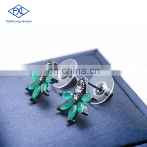 Luxury Female Zircon Green Fashion Women Earing Zircon Jewelry Sublimation Jewelry Diamond Earrings Stud thumbnail-4